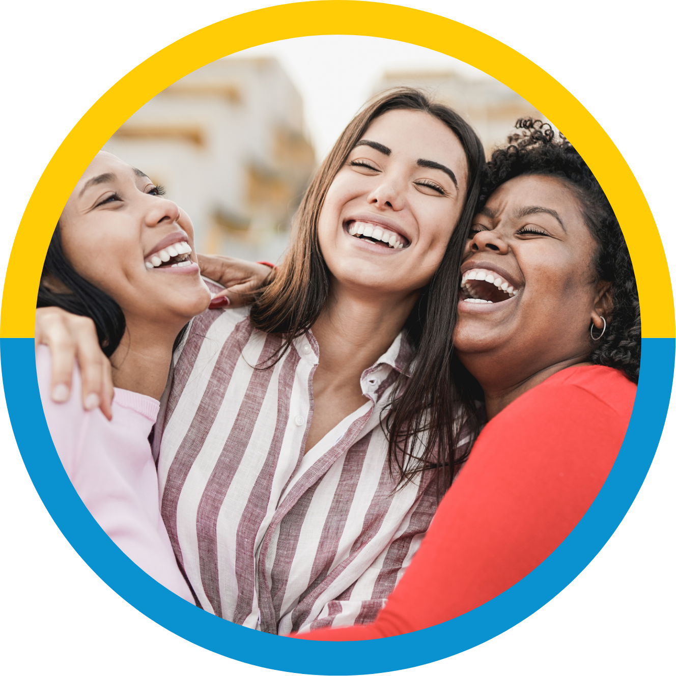happy smiling multi racial people