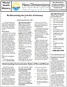 Intimacy New Dimensions Day Treatment Centers