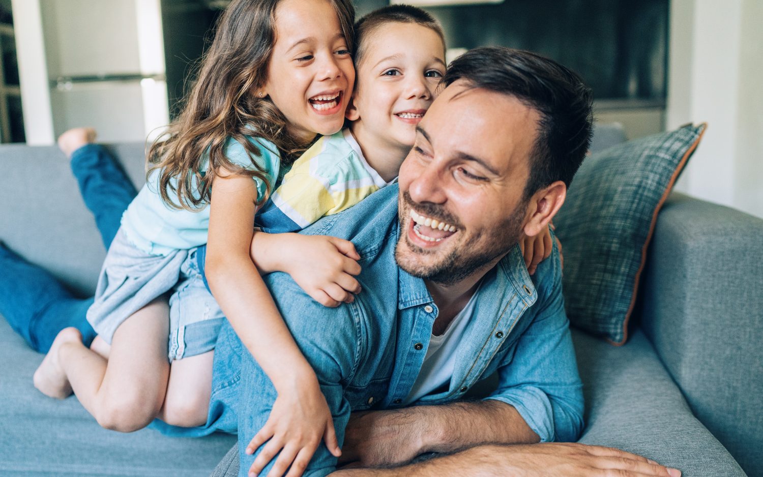 dad with kids