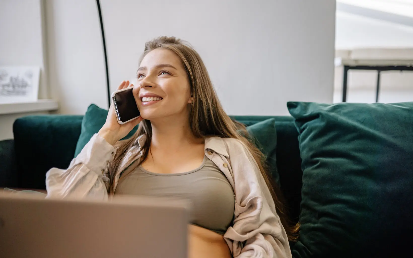 woman talking on phone